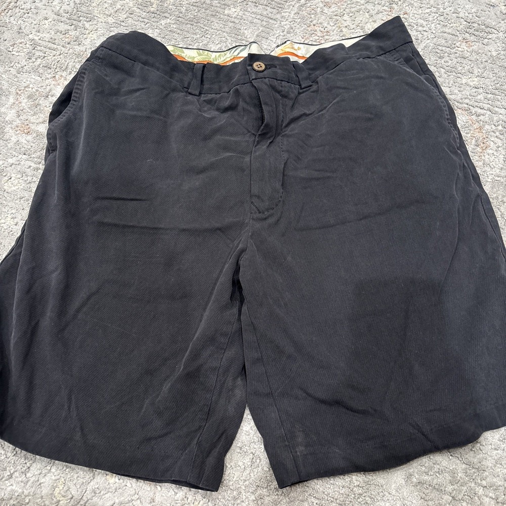 Tommy Bahama Men's Shorts Silk Cotton Blend Size 36 Black